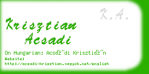 krisztian acsadi business card